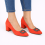(36, Orange) Low Heels Matching Shoes and Bag Set 9
