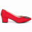 (39, Red) Low Heels Matching Shoes and Bag Set 4