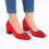 (36, Red) Low Heels Matching Shoes and Bag Set 8