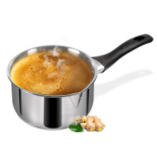 Milton Pro Cook Stainless Steel Tea Pan, 2.3 Litre (18Cm), Sandwich Bottom Saucepan, Gas Induction Base Chai Pot Milk Boiler With Handle (2 Years Warr