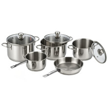 Vinod Stainless Steel Induction Friendly Tuscany Combo Set 5 Pieces - Saucepan (14 Cm/1.3 Litre), 3 Cassseroles (14 Cm,16 Cm & 18 Cm / 1.3, 2 & 2.8 Li