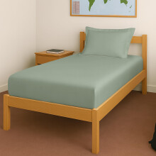 Pizuna 100% Bomull Fitted Sängkläder Enkel 400 Trådar Sateen 40X78 Tum Med 1 Kuddöverdrag, Havsfoam