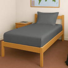 Pizuna Drap Housse 100% Coton Simple 400 Fil Long Sateen 40X78 Pouces Avec 1 Taie, Gris Foncé