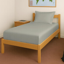 Pizuna Housse de Lit Élastique 100% Coton Simple 400 Fil Long 40X78 Pouces Avec 1 Taie, Argent