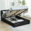 4ft6 Double Ottoman Bed Frame, with Front Drawer - Black 1