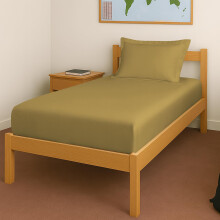 Pizuna Drap Housse 100% Coton Lit Simple 400 Fils Long Staple 40X78 Pouces Avec 1 Taie, Or Moutarde