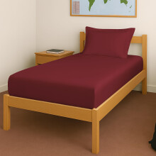 Housse de Lit Ajustée Pizuna 100% Coton Simple 400 Fil Long 40X78 Pouces Avec 1 Taie, Rouge Rio