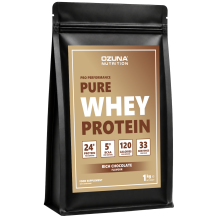 Pro Performance Pure Whey Protein Powder 1KG | Rich Chocolate | 24g Protein, 5g BCAA & Glutamine | Low Sugar | Muscle Growth & Recovery | Ozuna