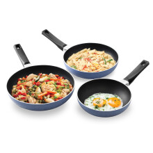 Hawkins 3-Piece Futura Nonstick Quik Gift Set | Induction & Gas Compatible | Rivet-Less Design For Easy Cooking & Cleaning | Grey (Iqfs)