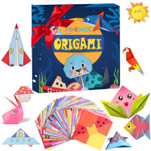 Finemoe 108 Carta Origami Con Libro Istruzioni Per Bambini, Set Carta Artigianale 18X18 Cm