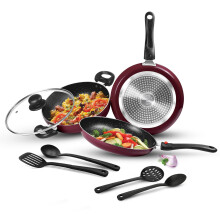 Milton Pro Cook Induction Cookware & Gas Stove Friendly Kitchen Jewel Plus Granito 7 Pc Cookware Set | Fry Pan 24Cm | 24Cm Kadhai With Glass Lid | Taw