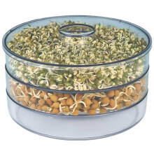 Homewiz Fabricant de Germination de Cuisine Avec 3 Compartiments - Jar de Germination en Plastique (500Ml)