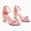 (36, Rose) Ankle Strap Heels with Bow Size 33-43 4