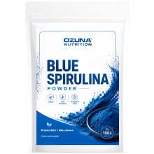Blue Spirulina Powder 100g | Phycocyanin Powder | Vegan & Plant Based | High Protein & Fibre | Natural Blue Food Colouring | Ozuna Nutrition