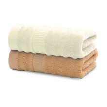Mush Grande Serviette de Bain Ultra Douce & Super Absorbante | Serviette en Bambou 600 Gsm | 29 X 59 Pouces (Crème & Marron Doré) Lot de 2