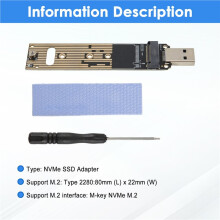 NVME USB Adapter M.2 NVME SSD To USB 3.1 Adapter 10Gbps USB3.1 Gen 2 for M2 NVMe 2230 2242 2260 2280 SSD