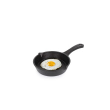 The Indus Valley Cast Iron Mini Tadka Fry Pan 15.2Cm (6 Inch) | Pre-Seasoned Small Omelette Pan/Skillet | 0.42L, 1.1Kg | Induction Friendly | 100% Pur