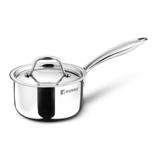 Bergner Argent Junior Chef Triply Stainless Steel 12Cm (800Ml) Saucepan With Stainless Steel Lid, Mini Milkpan, Durable, Healthy Cooking, Non-Toxic, E