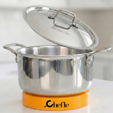 Chefle Trio-Cook Triply Stainless Steel Saucepot | Casserole | Biryani Handi With Lid (26Cm | 6.5Liter)