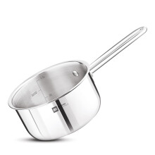 Bergner Be Essentials Triply Stainless Steel 14Cm / 1.1 L Teapan, Small Size Milkpan, Saucepan With Rivetless Stay Cool Handle, Healthy Cooking, Faste