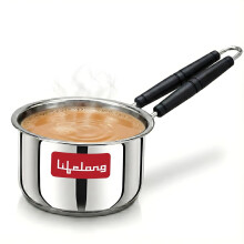Lifelong Stainless Steel Heavy Bottom Saucepan | 1.5L, 17Cm Saucepan With Handle | Milk & Tea Boiling Pot For Kitchen | Induction & Gas Stove Compatib