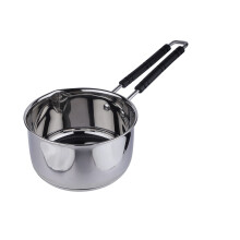 Neelam Premium Stainless Steel Induction Bottom Saucepan With Heat-Resistant Wire Handle, 800 Ml, 22 Gauge, Durable & Easy To Clean, Perfect For Cooki