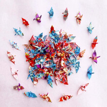 100PCS Mini Gruccette Origami in Carta Washi Fatto a Mano Regali di Natale Crani di Auguri