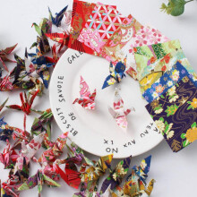Qihui 100Pcs Mini Grù Origami Premontati in Carta Washi per Feste e Matrimoni