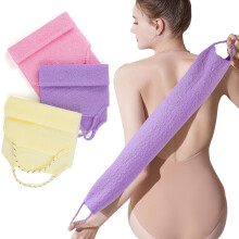 ZPCCOT Exfoliating Back Scrubber with Handles (2 Pack) | Double-Sided Nylon Bath Back Washer & Body Exfoliator | Stretchable Shower Scrub Towel for De