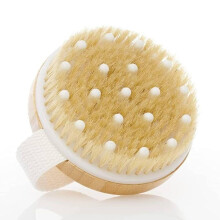 Dry Brushing Body Brush - Wooden Exfoliating Bath Brush for Cellulite, Lymphatic Drainage & Circulation | Natural Bristle Body Scrubber for Skin Detox