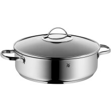 Wmf Stainless Steel Braising Pan With Glass Lid, 28Cm, Silver