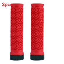 (Red) Grips Handlebar Bicycle With Silicone Sleeves For Better Grip Control And During