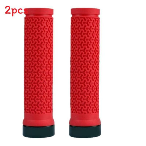 (Red) Grips Handlebar Bicycle With Silicone Sleeves For Better Grip Control And During