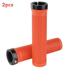 (Orange) Bicycle Handlebar Grips With Silicone Sleeves For Better Grip Control And During