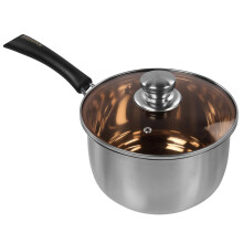 Theona 2 Litres Stainless Steel Saucepan With Glass Lid & Heat Resistant Handle | Milk Pan/Sauce Pot For Tea, Milk, Soup, Pasta | Multipurpose Kitchen