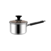 Markkumi Induction Base Stainless Steel Milk Saucepan | Transparent Lid With Steam Vent | Anti-Heat Handle Cooking Pot For Home Kitchen