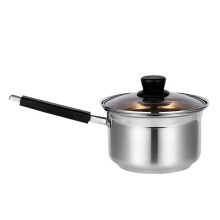 Darkfish Stainless Steel Saucepan With Heat-Resistant Handle & Glass Lid - Durable Cookware For Boiling, Heating & Everyday Cooking