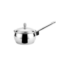 Steelcraft Premium Stainless Steel Aura Saucepan With Steel Lid -14 Cm, 790Ml (Induction Friendly) Cook And Serve, For Multipurpose Cooking, Silver, S