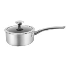 Corelle Duranano Saucepan 16Cm With Lid, Tri-Ply Stainless Steel Pan, Zero Coating Non Stick Technology And Pfoa Free With Sturdy Handles & No Chemica