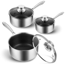 Koch Systeme Cs 1+ 2+3 Qt Tri-Ply Stainless Steel Etched Saucepan