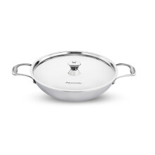 Butterfly Tez Triply Kadai With Lid | 24 Cm | 2 Litre| Stay Cool Handle | Induction Compatible | Even Heat Distribution & Faster Cooking | For Cooking