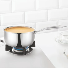 Borosil Cookfresh Tri-Ply Stainless Steel Saucepan With Steel Handle | Gas, Induction Compatible | Even Heat Distribution | Ss304 Food Grade Steel | D