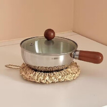 Stainless Steel Milk Pot With Glass Lid And Wooden Handle, Induction & Gas Compatible Saucepan For Boiling Milk, Tea, Coffee, Water, Soup, Noodles And