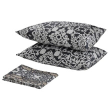 Ensemble de literie Ikea Prakttry, drap plat avec 2 taies, gris/blanc/beige, 240X260/50X80 cm