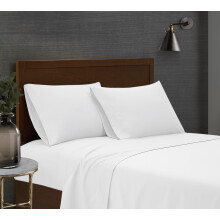 London Fog - Garment Wash Solid King 6 Piece Sheet And Pillowcase Set - Soft Microfiber Fabric - White