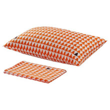 Ikea Stillsamt Bedding Set, Light Orange Triangle Pattern, 150X250 Cm Flat Sheet With 50X80 Cm Pillowcase, 100% Cotton
