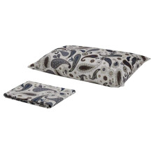 Housse de Couette et Taie d'Oreiller Ikea Stblomster, Motif Paisley Blanc/Bleu, 150X260 Cm, 50X80 Cm, 100% Coton