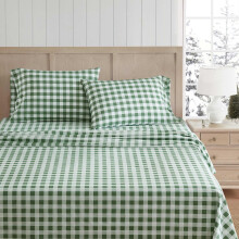Martha Stewart - Ensemble de Draps Twin, Draps Légers en Coton Percale Naturel