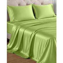 Set de Draps Satin Casa Platino Taille California King - 4 Pièces - Doux Comme de la Soie