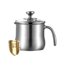 Kllkr Stainless Steel Milk Pot With Pour Spout, Saucepan With Lid, No Coating Reinforced Stainless-Steel Handle For Boiling Milk, Sauce, Gravies, Colo